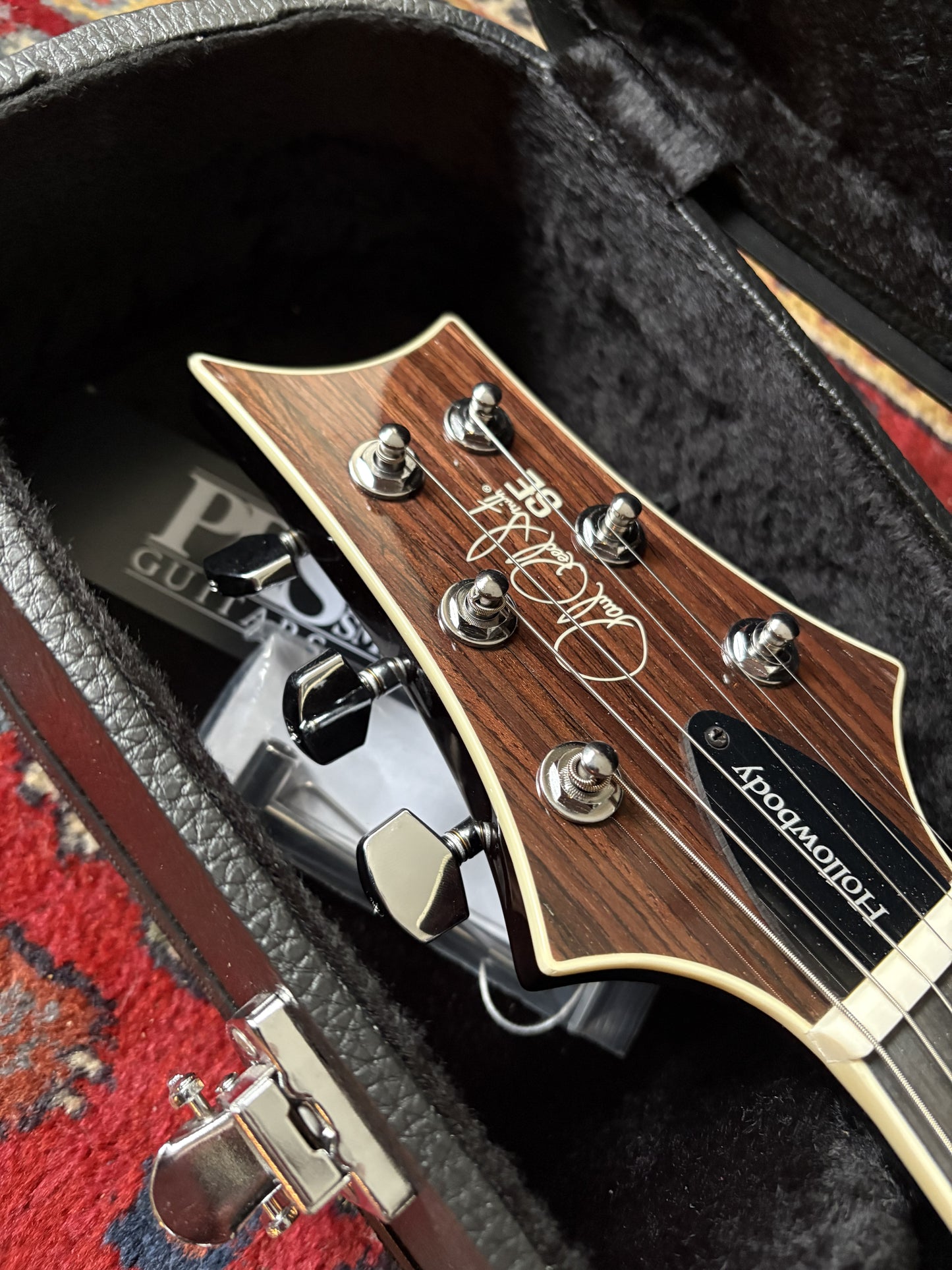 PRS SE Hollowbody II Electric Guitar, Black Gold Burst, Hard Case Pre-Loved
